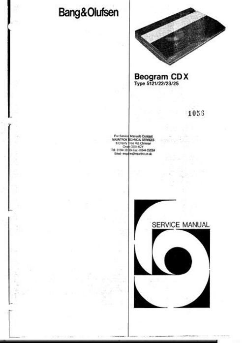 beogram cd 5500 service manual
